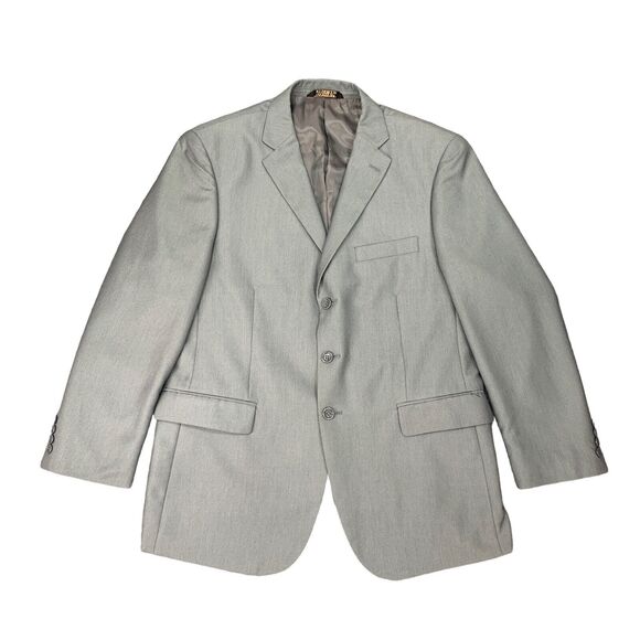 Caravelli Blazer Men 42S Silver Shoulder Pads 3 Button Sport Coat Italian Design - Picture 1 of 13